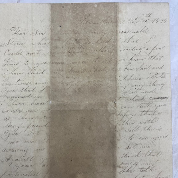 1838 Handwritten Threatening Letter Eber Smith Burrillville RI AE6 - Picture 3 of 4